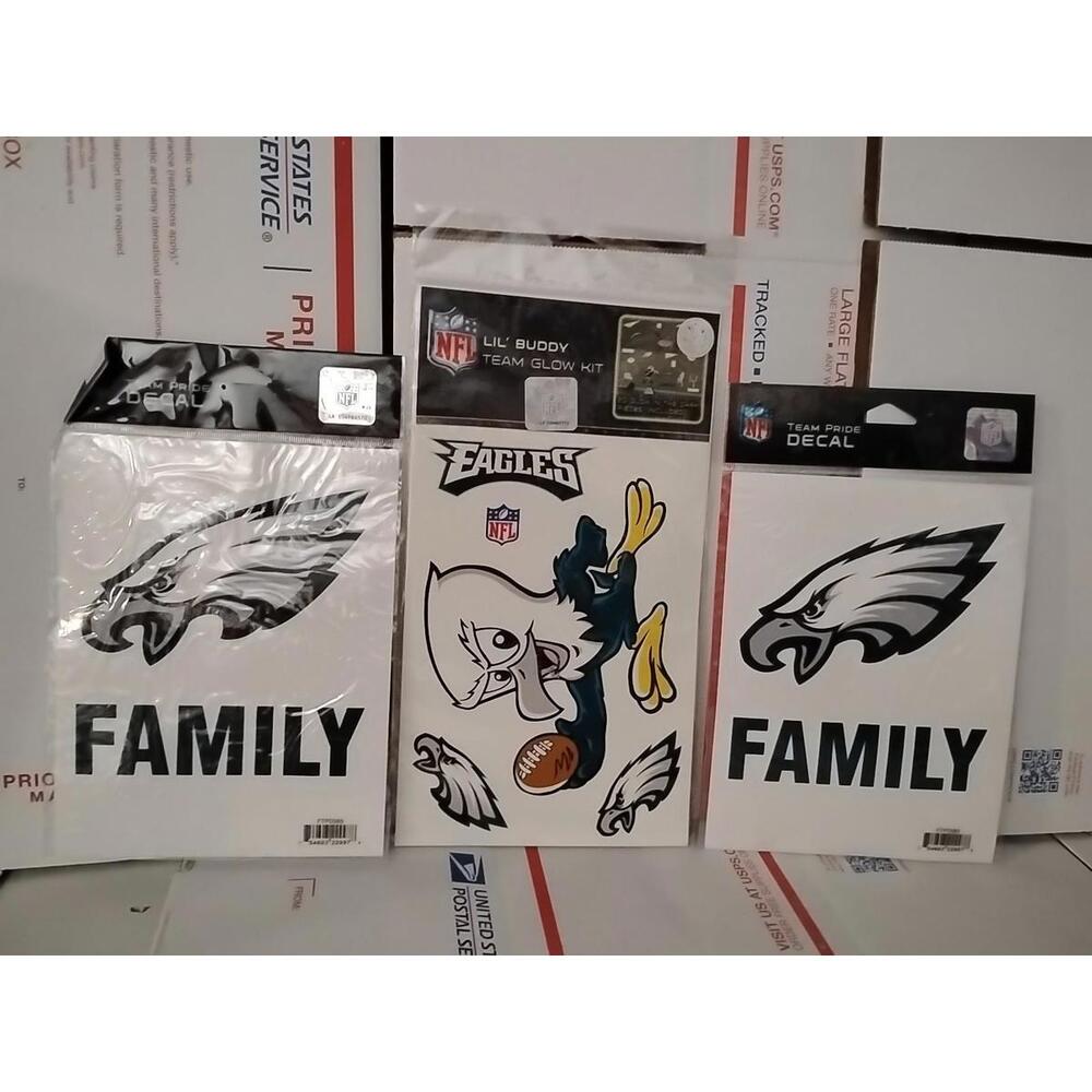 Lot Of 3 NFL Philadelphia Eagles Team Pride Auto Decals Brand New T6#3